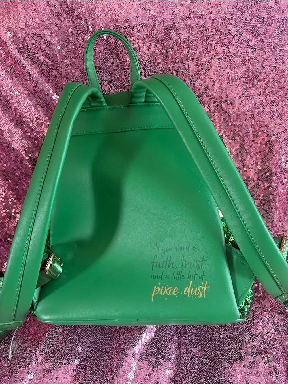 Disney Tinker Bell Green Sequin Backpack by Loungefly Circle of Hope exclusive